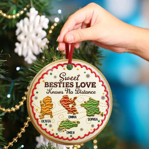Sweet Family Love Knows No Distance - Personalized 3D Effect Ceramic Ornament LM32 897109