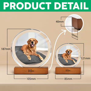 Custom Pet Photo Round Acrylic Frame Block Gift For Dog Lovers, Cat Lovers CH07 896046