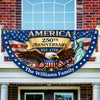 Custom Family Name USA 250th Anniversary Eagle Non-Pleated Fan Flag LM32 669171