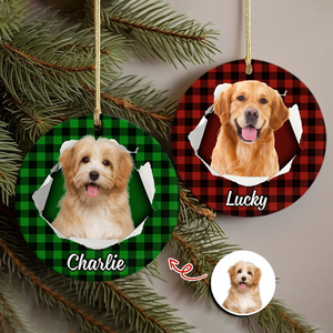 Custom Photo Dog Ceramic Ornament Christmas Gift For Dog Lovers HA75 897452