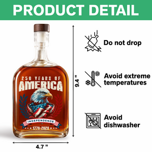 America 250 Years Eagle Independence Day Patriotic Whiskey Bottle LM32 895259