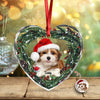 Custom Photo Dog Personalized Heart Shaped Glass Ornament For Christmas HA75 897468