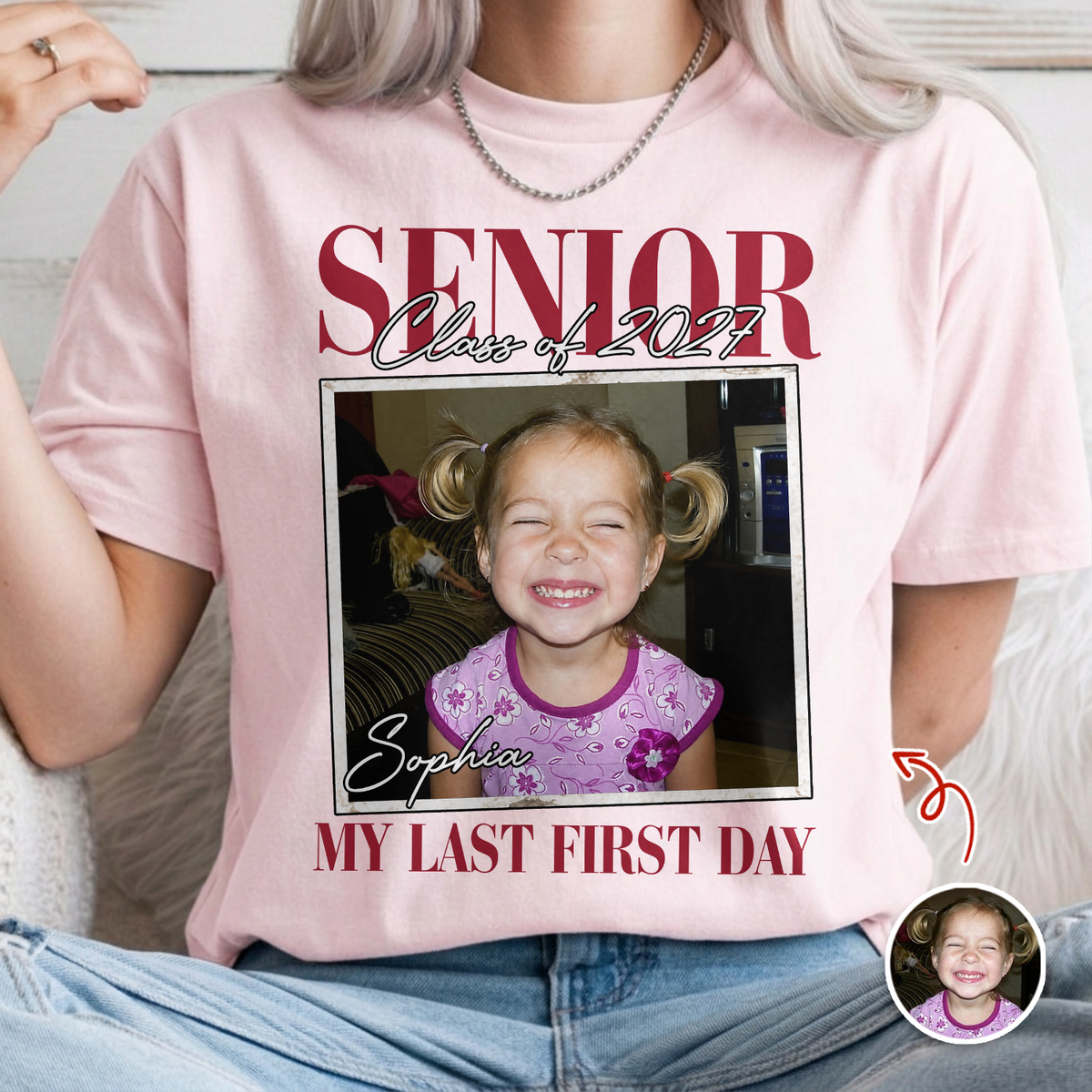 Custom Vintage Photo And Year Officially A Senior - My Last First Day Comfort Shirt CH07 180284
