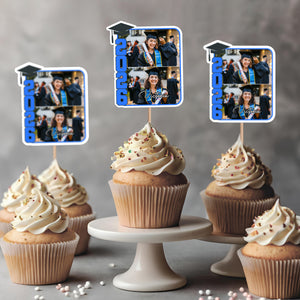 Custom Photo 2025 Graduation Party Decoration Cupcake Toppers LM32 893265