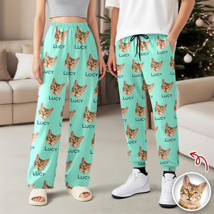 Custom Pet Portrait Pajama Pants – Personalized Dog/Cat/Person Photo & Name Gift TH10 894977