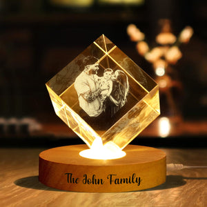 Custom Family Photo Engraved Crystal Photo With Light HA75 898206