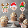 Custom Cute Face Christmas Cupcake Topper - XMAS Party Decor Gift For Family CH07 896254