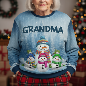 Grandma Grandkids Snowman Together - Personalized Ugly Sweater Christmas Gift For Mom Grandma CH07 899678