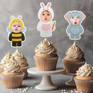 Custom Photo Funny Kid Animal Cosplay Decoration Cupcake Toppers HA75 892112