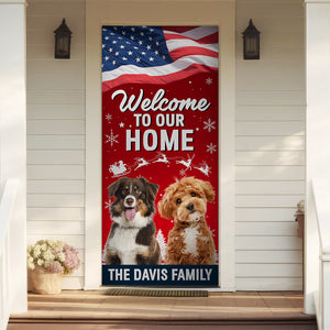 Custom Dog Photo Welcome To My Home Christmas Decoration Door Cover LM32 895653
