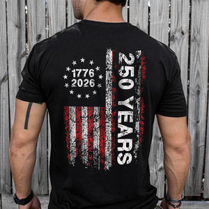 America 250th Birthday US Flag 250 Years We The People Back Side Dark Shirt HA75 897382