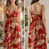 Custom Photo Aloha Hawaiian Dog Women's V-Neck Cami Maxi Dress HO82 893666
