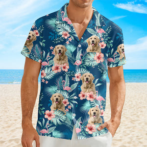 Custom Dog Photo Tropical Vacation Aloha Hawaii Shirt Gift For Dog Lovers HO82 894310