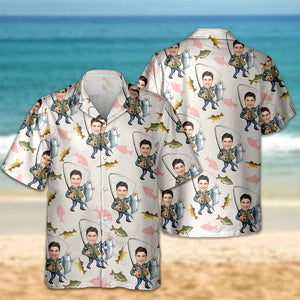 Custom Human Face Bass Fishing Hawaii Shirt For Fisherman LM32 893335