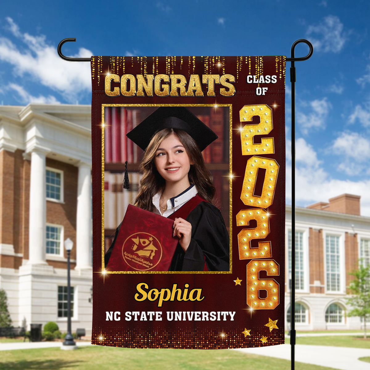 Custom Photo Congrats Class of 2026 Graduation Garden Flag CH07 910816