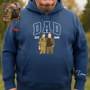 Custom Photo Dad With Daughter, Son Sweatshirt HO82 894170