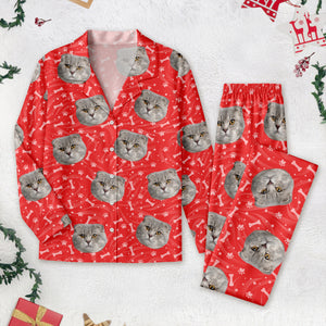 Custom Photo Tie Dye Background Cat Pajamas N304 HA75 888810