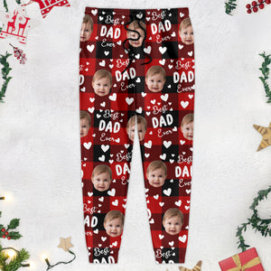 Custom Funny Face Best Dad Ever Christmas Sweatpants For Matching Family LM32 893883