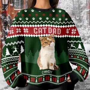 Custom Photo Cat Dad Cat Mom Ugly Sweater HA75 892896