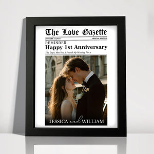 The Love Gazette Custom Couple Photo Newspaper Style Poster Canvas Anniversary Gift for Couple CH07 896484