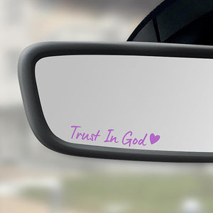 Trust In God Rearview Mirror Car Sticker, Inspirational Sticker, Religious, Christian Car Decal LM32 897455