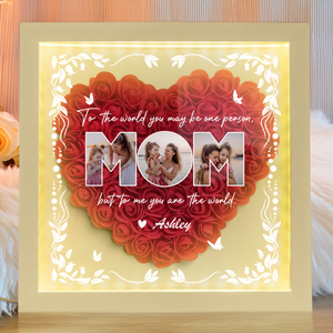 Custom Photo Happy Mother's Day Heart Flower Shadow Box HO82 893610