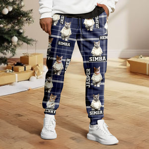 Custom Photo Cool Cat Christmas Sweatpants HA75 892924