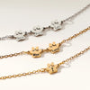 Personalized Pet Name Paw Print Bracelet, Minimalist Dog Cat Paw Jewelry LM32 669429