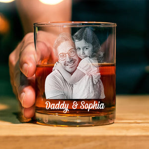 Custom Photo Daddy Having Us Is The Only Gift You Need Whiskey Glass LM32 893549