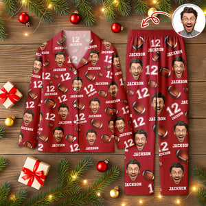 Custom Photo, Name And Number Pajamas Christmas Gift For Football Lovers CH07 899484