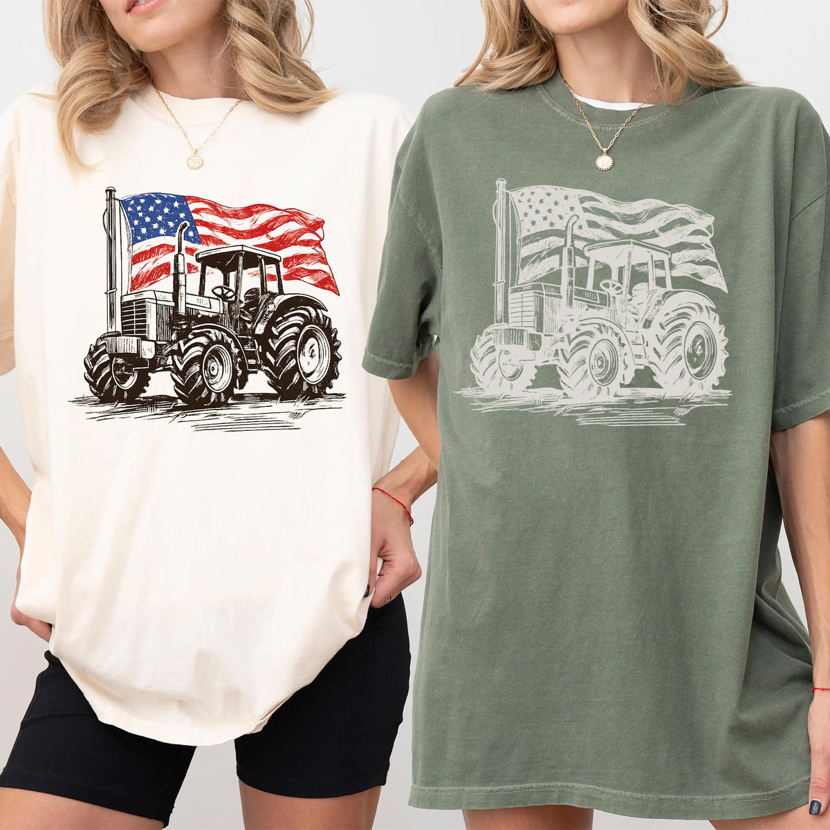 American Flag Tractor Comfort Shirt USA Independence Day Gift LM32 669217