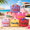 Custom Name Striped PVC Beach Tote Bag Personalized Summer Gift CH07 911862