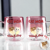 Custom Photo Dog Mom Cat Mom Pink Gradient Glass Mug - Gift For Dog Cat Mom, Mother's Day HO82 901768