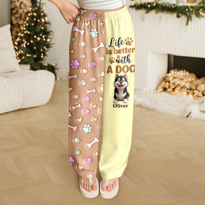 Custom Dog Name Life Is Better With Dogs 3D Effect Sweatpants LM32 895927