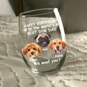 Custom Photo Woof Best Dog Mom Personalized Wine Glass Mother's Day Gifts HA75 892284