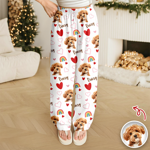 Custom Cute Dog Face Lovely Pattern Christmas Sweatpants For Dog Lovers LM32 895727
