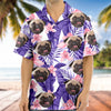 Custom Photo Funny Face Dog Cat Family Vacation Tropical Pattern Hawaii Shirt HA75 892308