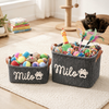 Personalized Dog Cat Pet Rectangle Toy Basket – Corduroy Pet Organizer with Name HA75 921704