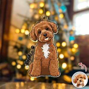 Custom Cute Dog Photo Portrait Christmas Decoration Acrylic Ornament LM32 895713
