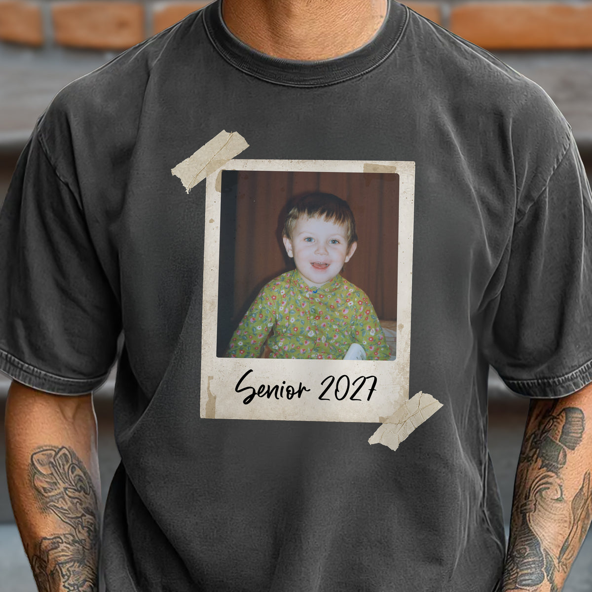 Custom Senior 2027 Photo Comfort Shirt Vintage Polaroid Graduation Gift TH10 170559