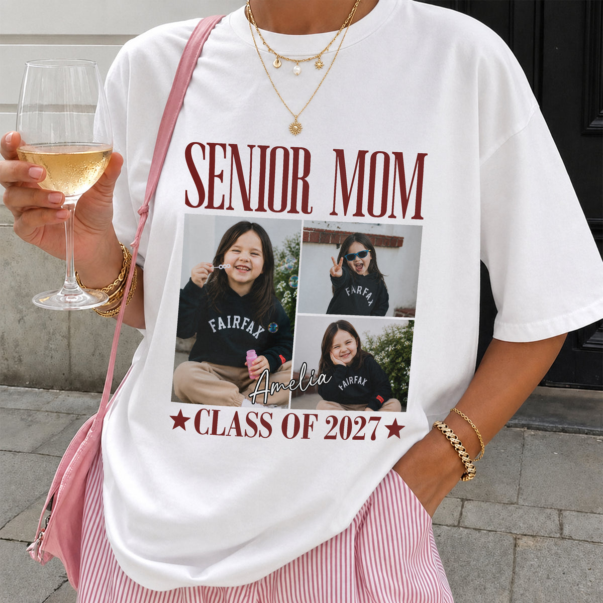 Custom Photo Senior Mom Class Of 2027 Comfort Shirt HO82 903344
