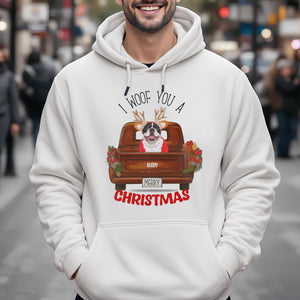 Custom Cute Dog Photo I Woof You A Merry Christmas Bright Shirt LM32 895757