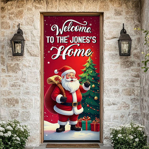 Custom Santa Background Welcome To My Home Decoration Door Cover LM32 895655