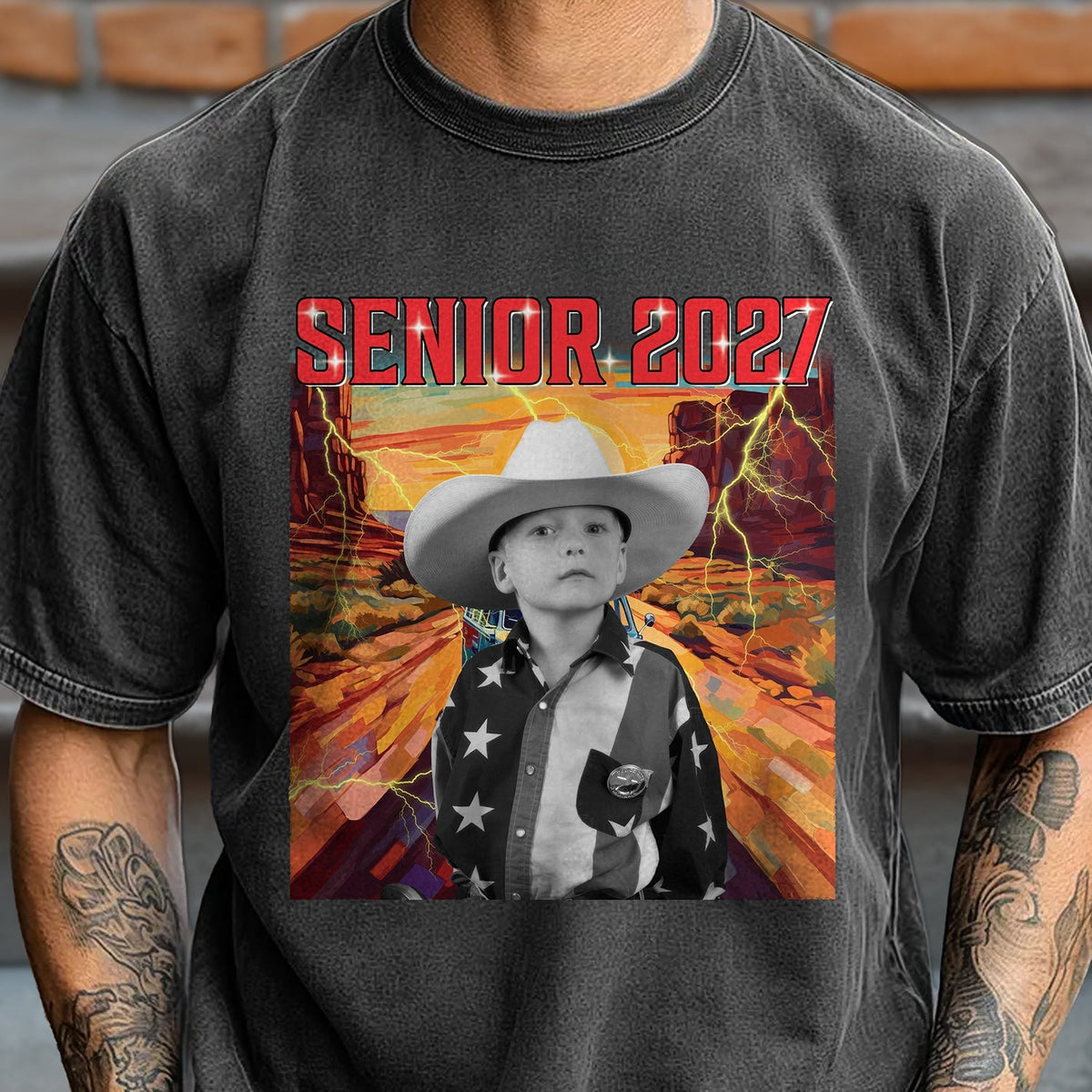 Personalized Senior 2027 Retro Vintage Photo Comfort Shirt Graduation Gift TH10 170607