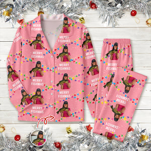 Custom Photo Merry Fishmas - Personalized Christmas Pajamas For Fishing Lovers CH07 899668