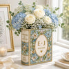 Personalized Stained Glass Effect Ceramic Book Vase, Custom Wedding Flower Vase, Couple Initials Gift HO82 903454