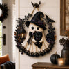 Witch Ghost With Black Cat Halloween Door Sign HO82 903546