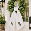 Personalized Embroidered Wreath Sash, Custom Monogram Wedding Door Bow TH10 170813