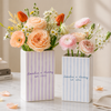 Personalized Striped Couple Name Ceramic Book Vase Engaged Gift, Gift For Bride, Wedding Couple Gift CH07 180094