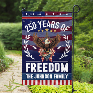 Personalized Family Name America 250 of Freedom With Eagle Garden Flag LM32 895141